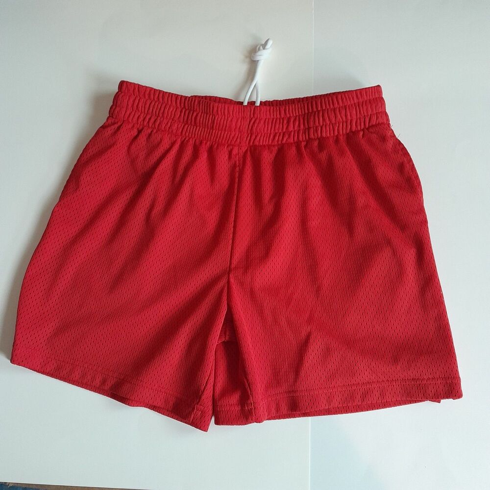 BCG Men’s 100% Polyester Red Knit Athletic Gym Shorts Size Medium